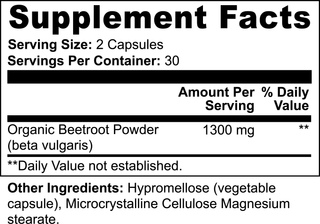 Beetroot Capsules naturally occurring organic nitrates