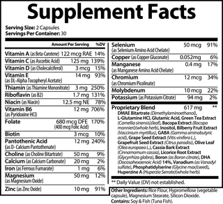 Brain & Focus Formula  DMAE Bitartrate and L-Tyrosine with plant extracts like Bacopa