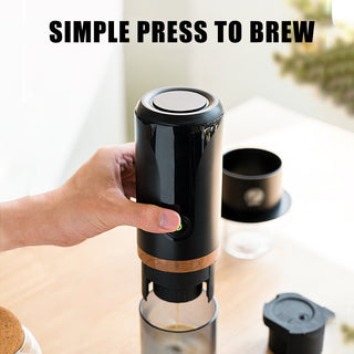 Small Travel Coffee Make  2-in-1  9 Bar Pressure Rechargeable