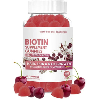 Collagen Gummies for Hair, Skin, and Nail Growth, High Potency Biotin Supplement