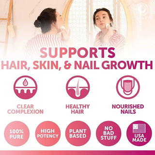 Collagen Gummies for Hair, Skin, and Nail Growth, High Potency Biotin Supplement